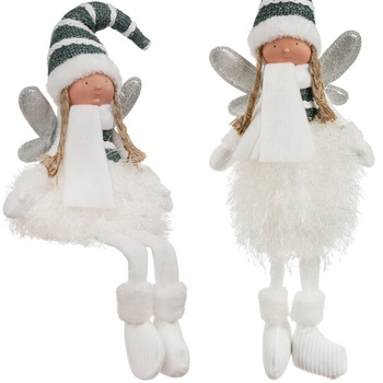 Wróżka Pomocnik Św Mikołaja Świąteczna Figurka Elf Anioł Dekoracja Siedząca RUHHY