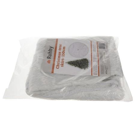 Dywanik pod Choinkę Mata Futerko Biały Dywan 150cm Duży na Prezenty Okrągły RUHHY