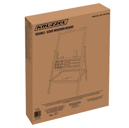 Tablica Magnetyczna Suchościeralna Kredowa Stojąca Dwustronna Drewniana 6w1 KRUZZEL