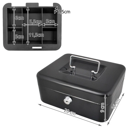 Metalowa Kasetka na Pieniądze Bilon Sejf + Klucze MALATEC