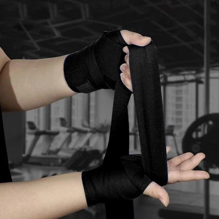 Bandaże Bokserskie Owijki Taśmy 2 x 4m Bandaż Ochraniacz Czarne TRIZAND