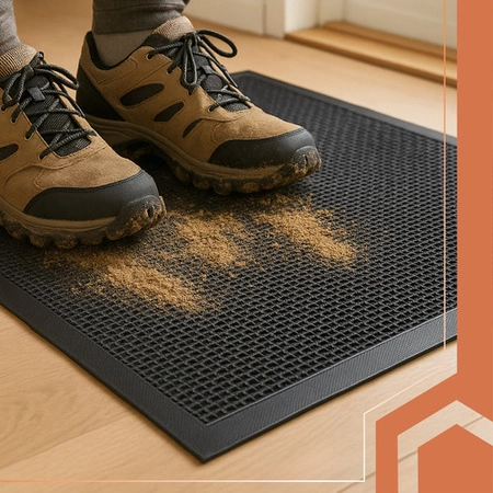 Wycieraczka pod Drzwi Mata Wejściowa Zewnętrzna Mocna Siatka 60x90cm Gumowa Ruhhy 26185