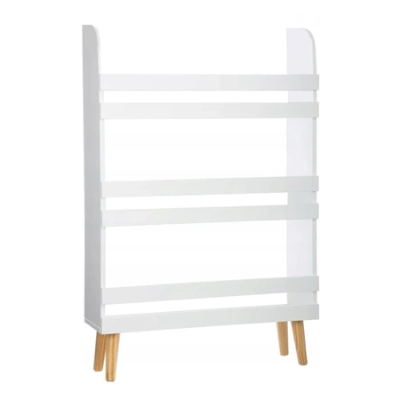 Regał na Zabawki Książki Biały dla Dzieci Półka Szafka z 3 Półkami 95 cm