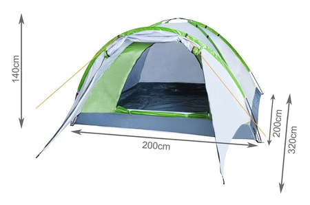 Namiot Turystyczny 4-Osobowy Iglo Przedsionek Duży TRIZAND