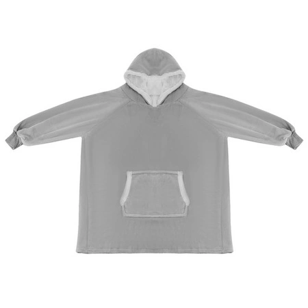 Koc Bluza Oversize Ciepła Gruba Kocobluza Długa 2w1 XXL Futrzak z Kapturem RUHHY