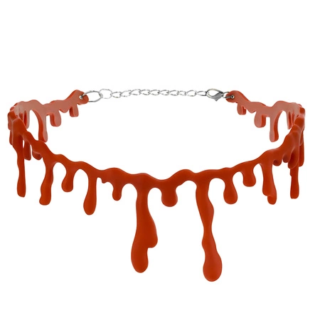 Krwawy Naszyjnik na Halloween Rana Choker Ociekająca Krew Podcięte Gardło