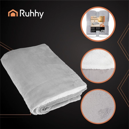 Koc Gruby Dwustronny Narzuta na Łóżko Kanapę Miękki Ciepły Baranek 150x200 Ruhhy 26293