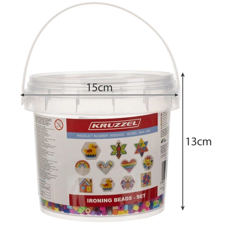 Koraliki do Prasowania Zestaw Szablony Prasowanka 5000szt Wzory + Wiaderko