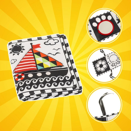 Książeczka Sensoryczna KRUZZEL Kontrastowa Zabawka dla Dzieci Niemowląt 0+