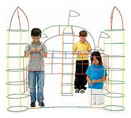 Klocki Konstrukcyjne Zestaw Słomki Patyczki 408 el KRUZZEL