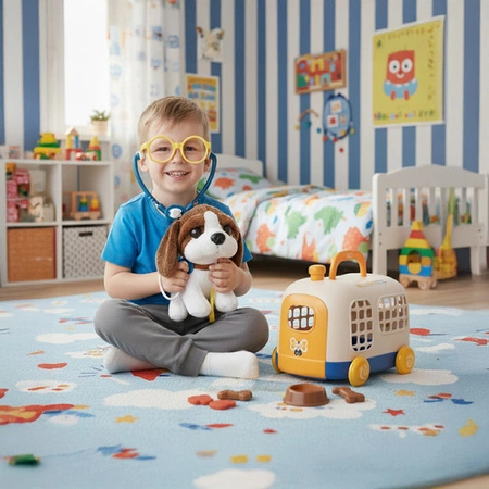 Zestaw Małego Weterynarza Walizka Pluszowy Piesek Weterynarz + Akcesoria 26551