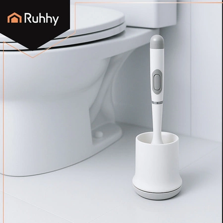 Szczotka do WC RUHHY Biała Wisząca Zestaw + Pojemnik Toaletowa Klozetowa