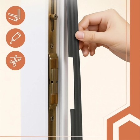 Uszczelka do Okien Okna Drzwi Samoprzylepna Taśma Okienna Uszczelniająca 4m czarna Ruhhy 26267