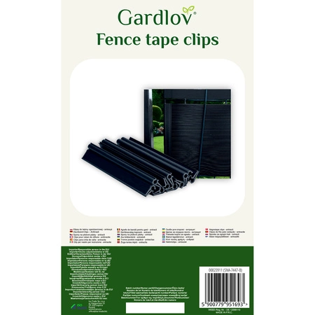 10 x Klipsy do Taśmy Ogrodzeniowej Zaczepy Montażowe Osłony Antracyt 19cm GARDLOV