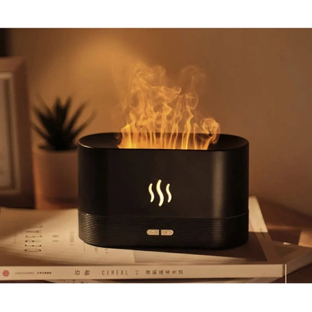 Nawilżacz Powietrza Dyfuzor Zapachowy Aromaterapia Efekt Ognia Kominek LED RUHHY