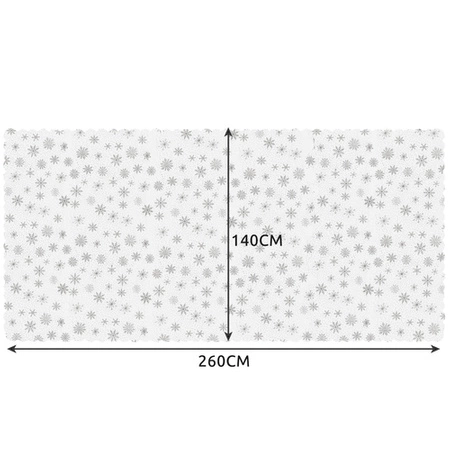 Obrus Świąteczny na Stół Boże Narodzenie Święta Biały Śnieżynki 260x140 cm RUHHY