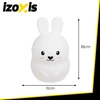 Lampka Nocna dla Dzieci Królik LED RGB 3 Tryby Silikonowa + Pilot USB XL Izoxis 26204