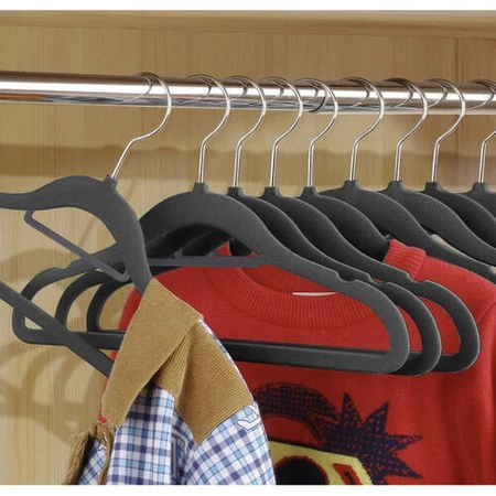 Wieszaki na Ubrania Ubraniowe Wieszak Welurowe 20 szt Szare Odzieżowe x20 RUHHY