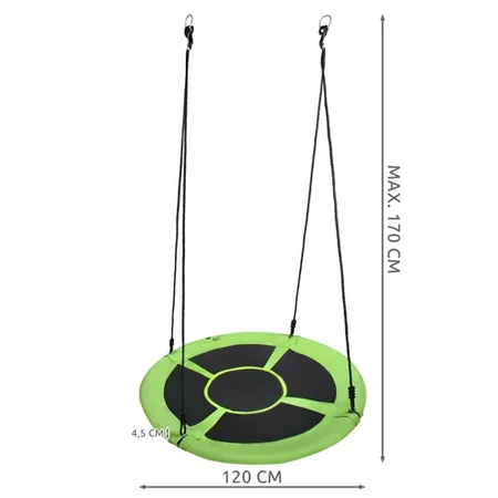 Huśtawka Bocianie Gniazdo Ogrodowa dla Dzieci XXXL 120cm 150kg Duża Stelaż MALATEC