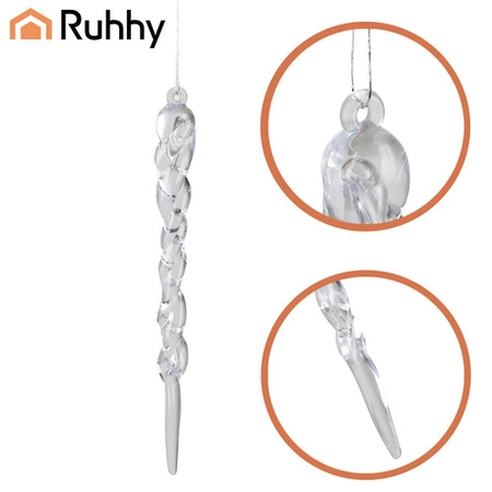 Sople na Choinkę RUHHY 12 szt Imitacja Lodu Zawieszki Bombki do Stroików