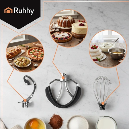 Robot Kuchenny Planetarny z Podgrzewaną Misą 5,7L Ruhhy Mikser do Ciasta