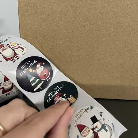 Naklejki Świąteczne na Święta Ozdoby Prezenty Samoprzylepne Mikołaj x 500 RUHHY