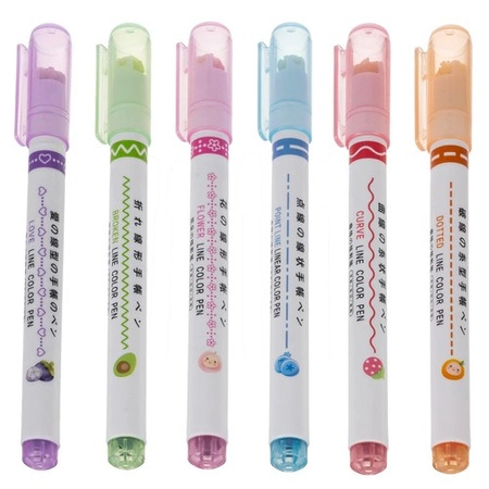 Pisaki do Szlaczków Wzorków Flamastry Robiące Wzorki Mazaki 6szt dla Dzieci MAALEO