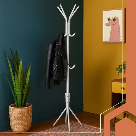 Wieszak Stojący na Ubrania Odzież Kurtki Stojak Podłogowy Metalowy 4 Nóżki Ruhhy 26360