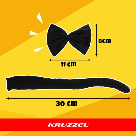 Strój kota KRUZZEL czarny kot dla dziewczynki przebranie kostium zestaw 7w1!