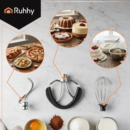 Robot Kuchenny Planetarny z Podgrzewaną Misą 6,2L Wielofunkcyjny + Blender