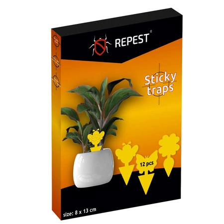 Żółte Lepy do Doniczki na Owady Ziemiórki 12szt REPEST