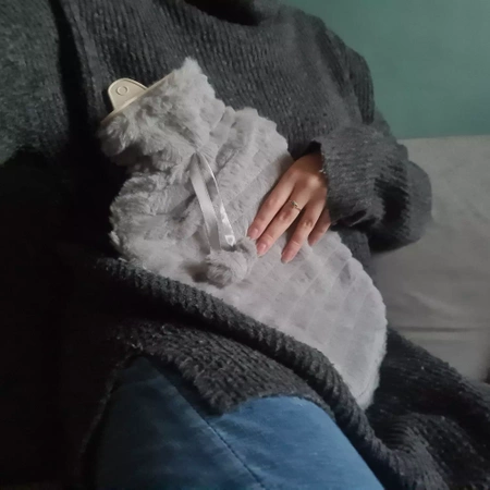 Duży Termofor Gumowy w Pokrowcu Ogrzewacz Pluszowy RUHHY