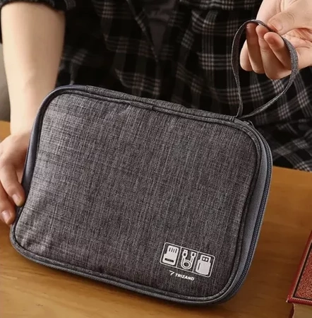 Duży Organizer Podróżny na Kable Ładowarki Przewody do Kabli Etui + Uchwyt TRIZAND