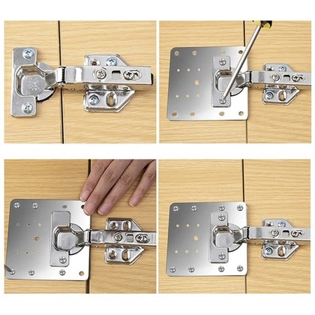 Zestaw Naprawczy do Wyrwanych Zawiasów Meblowych Płytka Naprawy Szafek x 4 MALATEC