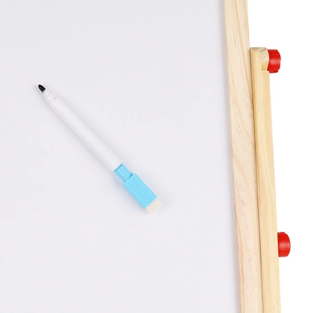 Tablica Magnetyczna Suchościeralna Kredowa Stojąca Dwustronna Drewniana 6w1 KRUZZEL