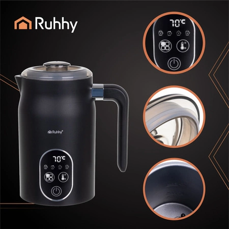 Spieniacz do Mleka Kawy Elektryczny Ruhhy 500W 4w1 Wyświetlacz LED BPA FREE