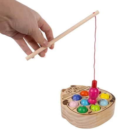 Łowienie Rybek Gra Zręcznościowa Drewniana Rybki na Magnes + Wędki Rodzinna KRUZZEL