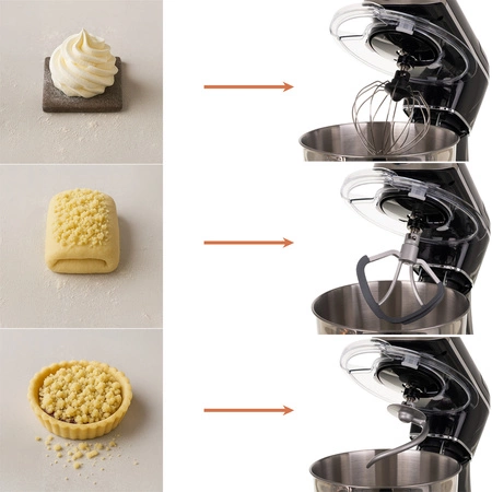 Robot Planetarny Kuchenny z Podgrzewaną Misą 5,5L Waga Timer Akcesoria Ruhhy 25729