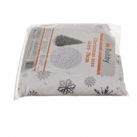 Dywanik pod Choinkę Mata Biały Dywan Futerko 78 cm Duży na Prezenty Okrągły RUHHY