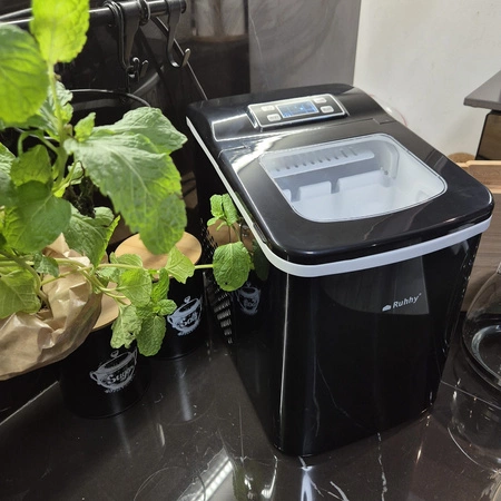 Kostkarka do Lodu Domowa Maszyna do Kostek Ekspresowy Lód 12 kg Wyświetlacz RUHHY