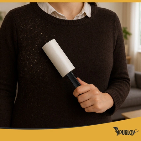 Rolka do Czyszczenia Ubrań Włosów Sierści Silny Klej Rolki x 15 600 Listków Purlov 25747