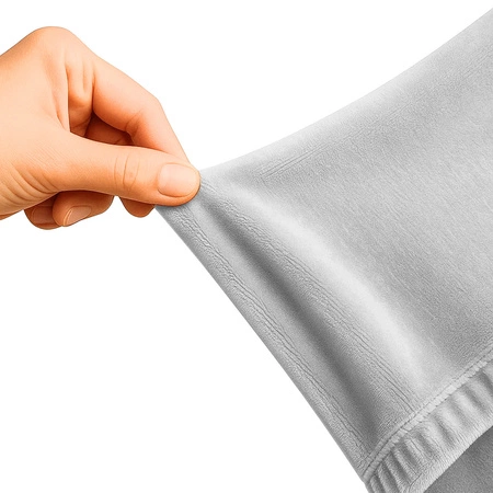 Pokrowiec na Narożnik Kanapę Leżankę Jasno Szary Welur Elastyczny 145-185cm RUHHY 26035