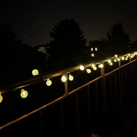 Girlanda Solarna Świetlna Ogrodowa Lampki Kule 100 LED Kul Ogrodowe Kulki GARDLOV