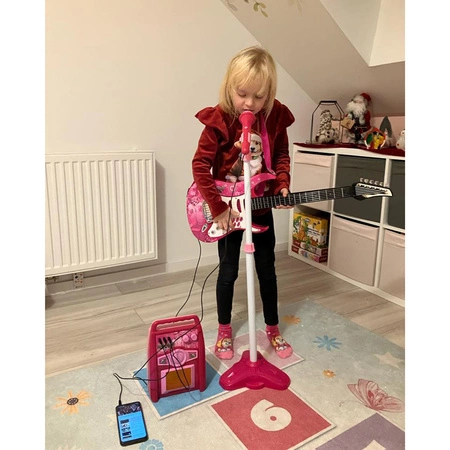 Gitara dla Dzieci Elektryczna Rockowa Mikrofon Wzmacniacz Gra Świeci Zestaw KRUZZEL