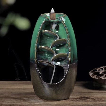 Wodospad Kominek Zapachowy Kadzidło + Knoty Ceramiczny Zestaw Kadzideł Dym RUHHY