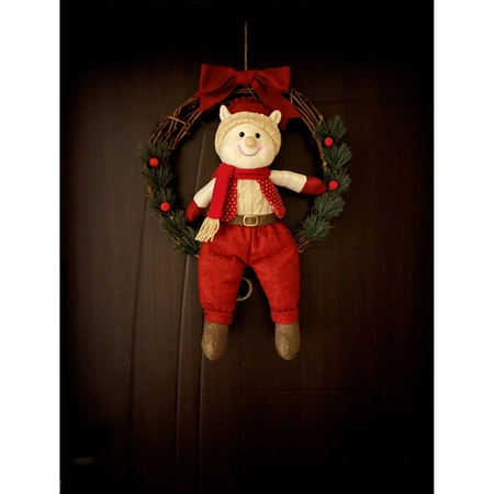 Wianek na Drzwi Stroik Wieniec Świąteczny Dekoracja Ozdoba Ścianę Duży Elf RUHHY