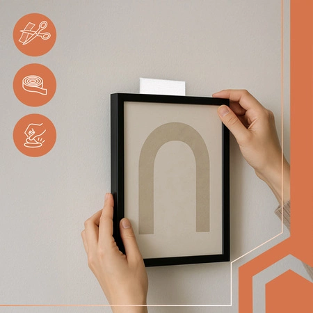 Taśma Rzep z Klejem Samoprzylepna 50 mm Biała 5 mb Zestaw Haczyk Pętelka Ruhhy 25807