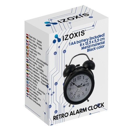 Budzik Retro Klasyczny Zegar Wyraźny Głośny Klasyk Stojący Loft Alarm + LED IZOXIS