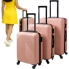 Walizka Podróżna Zestaw Walizek Duża Średnia Mała Walizki na Kółkach Bagaż różowe Trizand 26663