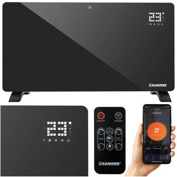 Grzejnik Elektryczny Szklany KAMINER 2500W X-SHAPE Aplikacja WiFi + Pilot